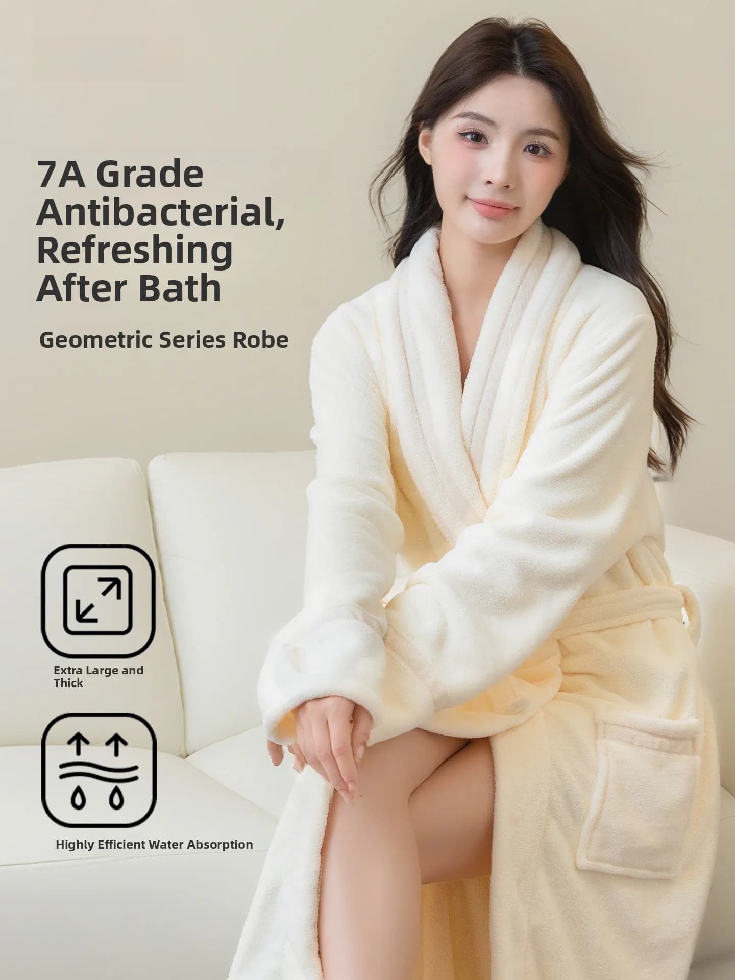 Women's Pure Cotton Bathrobe Quick Dry Wearable Towel after Bath Winter Warm Coral Fleece Bath Gown Comfortable Home Clothes