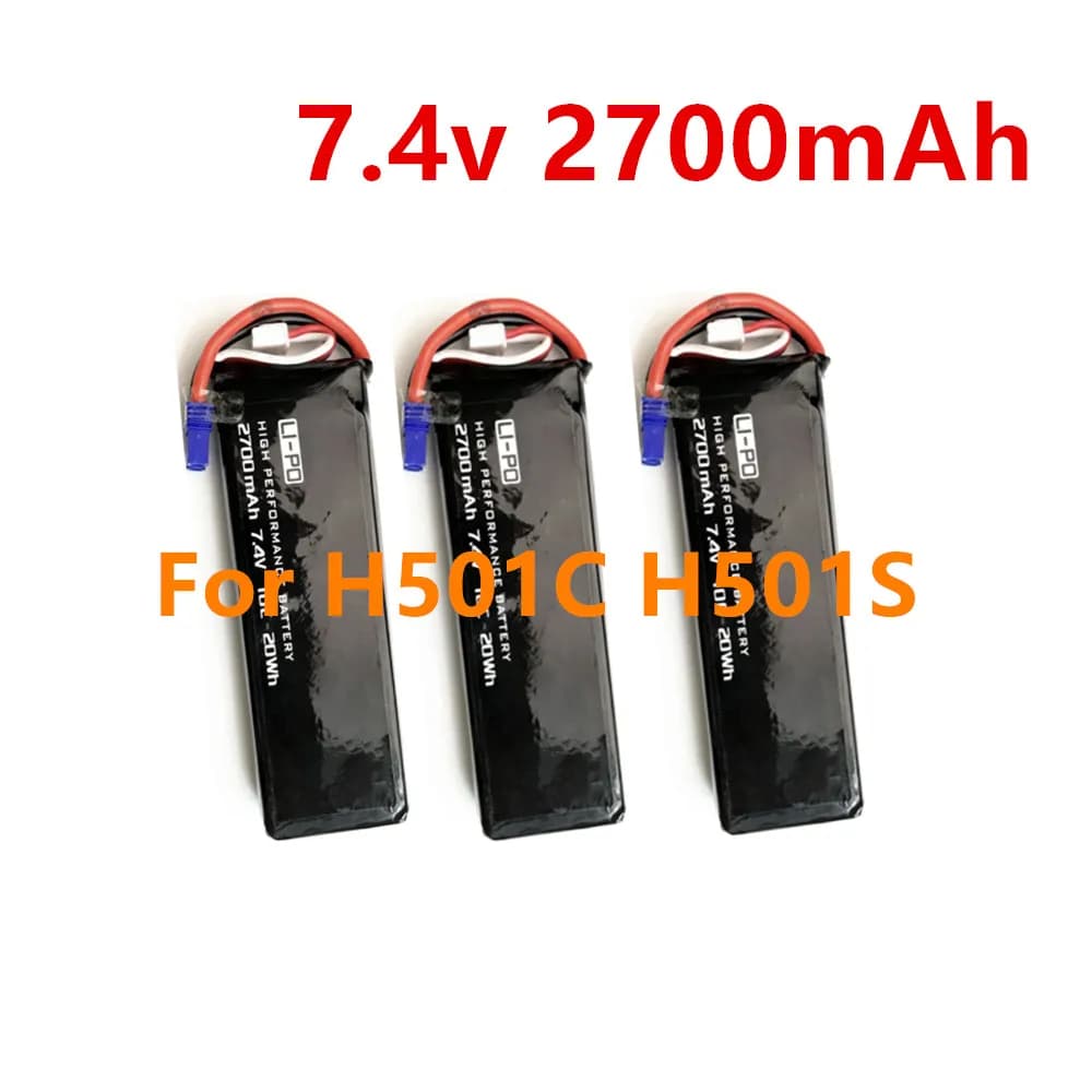 7.4V 2700mAh 10C Original Battery for Hubsan H501S H501A H501M H501C X4 RC Quadcopter Spare Parts 2s 7.4V EC2 Plug