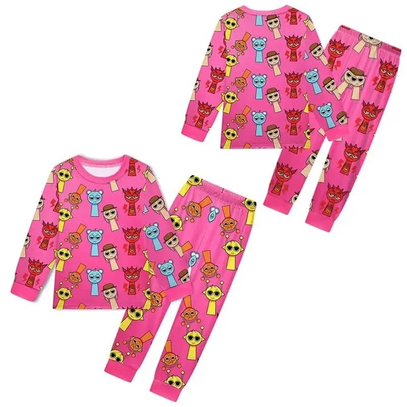 Manga Anime 2026 New Sprunki Cartoon Game ren's Clothing Sets s Sleepwear Clothes Pajamas Set Cotton Pijamas Christmas Gifts