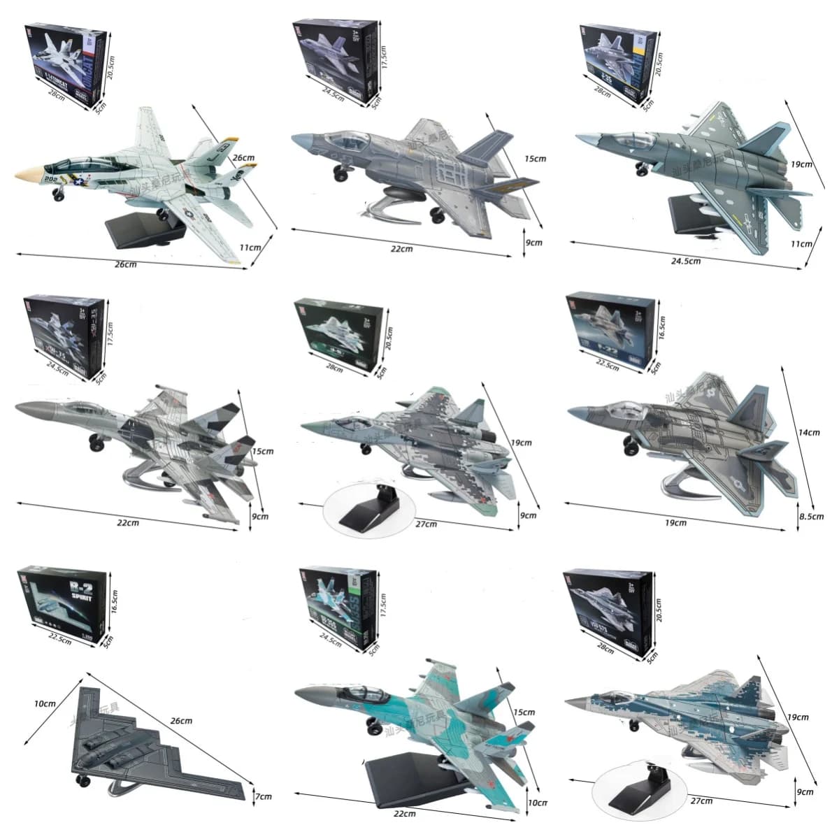 Creative DIY Military Model Series Building Blocks F14 Tomcat J-35 Stealth Su35s B2 Puzzle Assembly Model Plane abs Birthday Gif