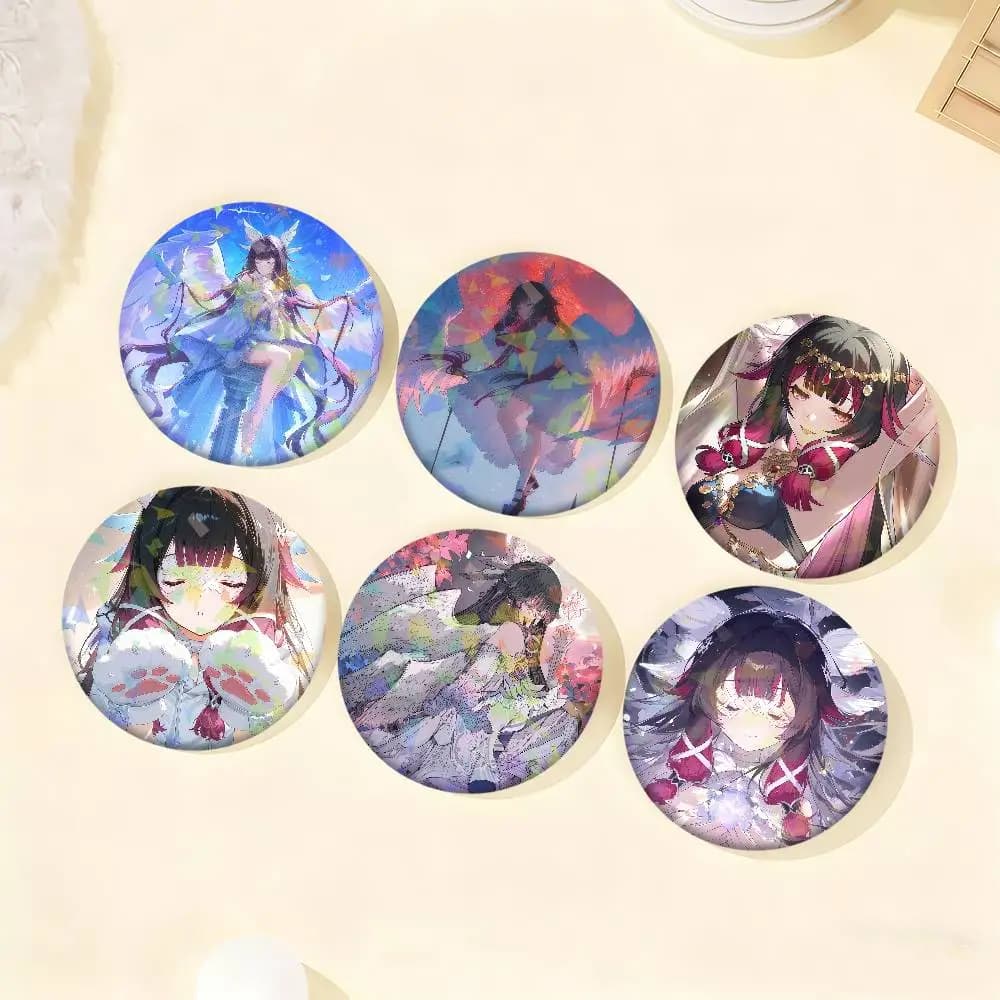 Game Genshin Impact Columbina Badge Set Glass Shine Brooches Lapel Backpack Costume Gifts Decoration birthday