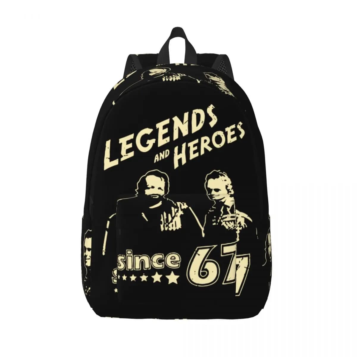 Bud Spencer Legends And Hero Since 67 Zaino per studenti delle scuole elementari superiori Terence Hill Bookbag Zaino in tela per adolescenti