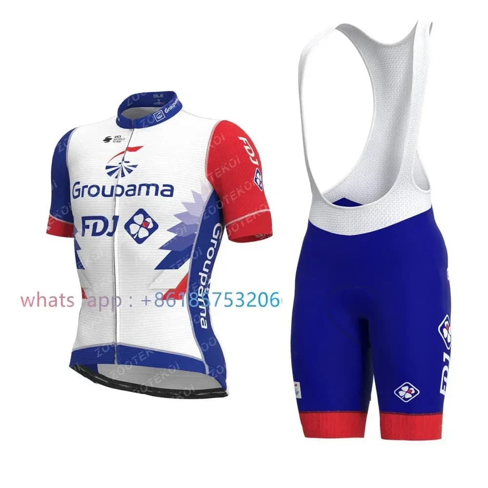 GROUPAMA FDJ Team Summer Cycling Kit Bike Shorts Suit Ropa Ciclismo Mens Summer Jersey Set Bicycle Maillot Pants Clothing 2021
