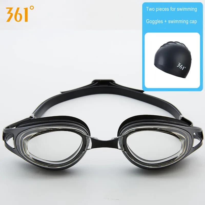 361Man Women's Professional Miopia Swimwear Cap Anit Neck UV Shield Water sports Waterproof beach glasses Swim Eyewear swimsuit