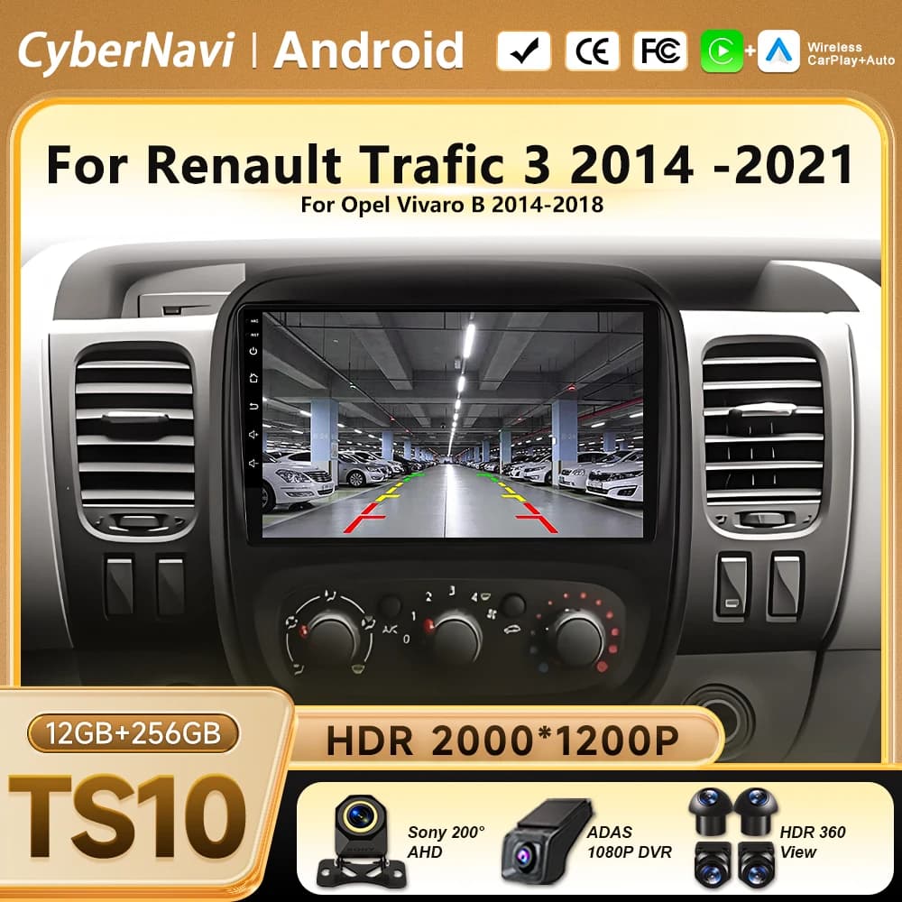 9" Android 16 Carplay Car Stereo Radio For Renault Trafic 3 2014 -2021 For Opel Vivaro B 2014-2018 Multimedia Player Navigation