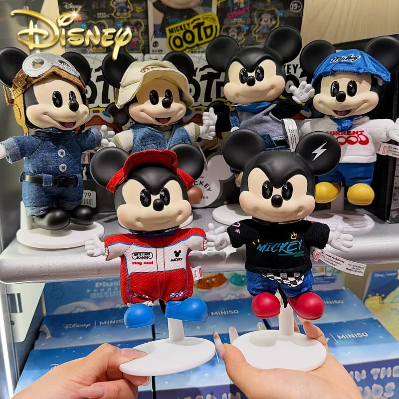 Origianl Mickey Ootd Blind Box Vinyl Plush Pendant Trendy Collectible Figurine Decorative Hanging Ornament For Adult Female Gift
