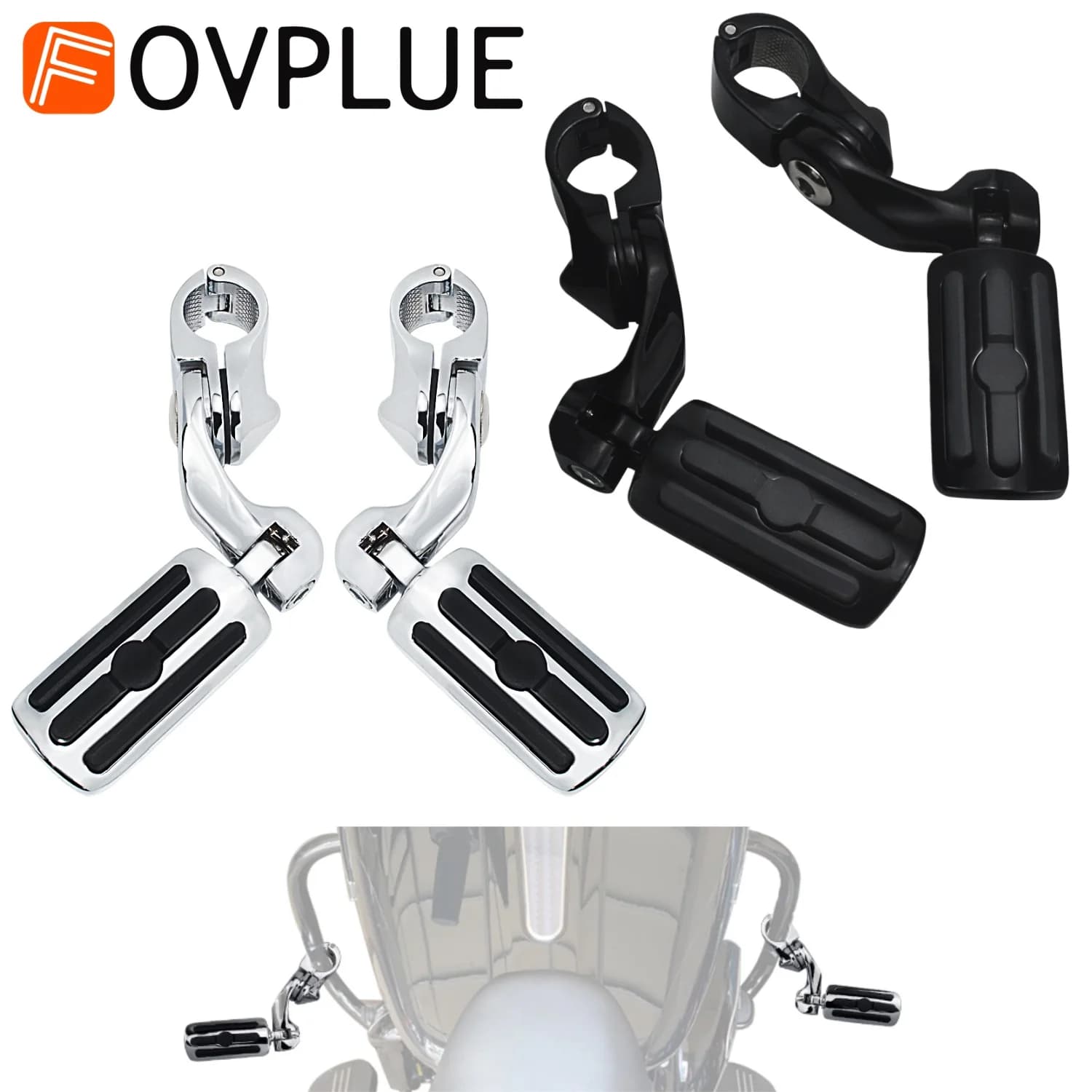 1 "1.25" Poggiapiedi Moto Pedane Anteriori Kit di Montaggio Per Harley Honda Yamaha Touring Sportster Road King Electra Street Glide