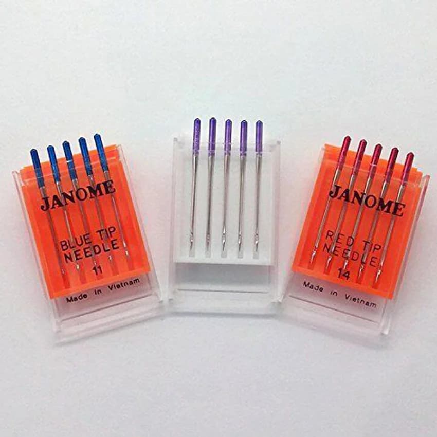 Janome Macchina Da Cucire Blu Punta Dell'ago Formato 11 Viola Tip Aghi 14 Rosso Punta 14