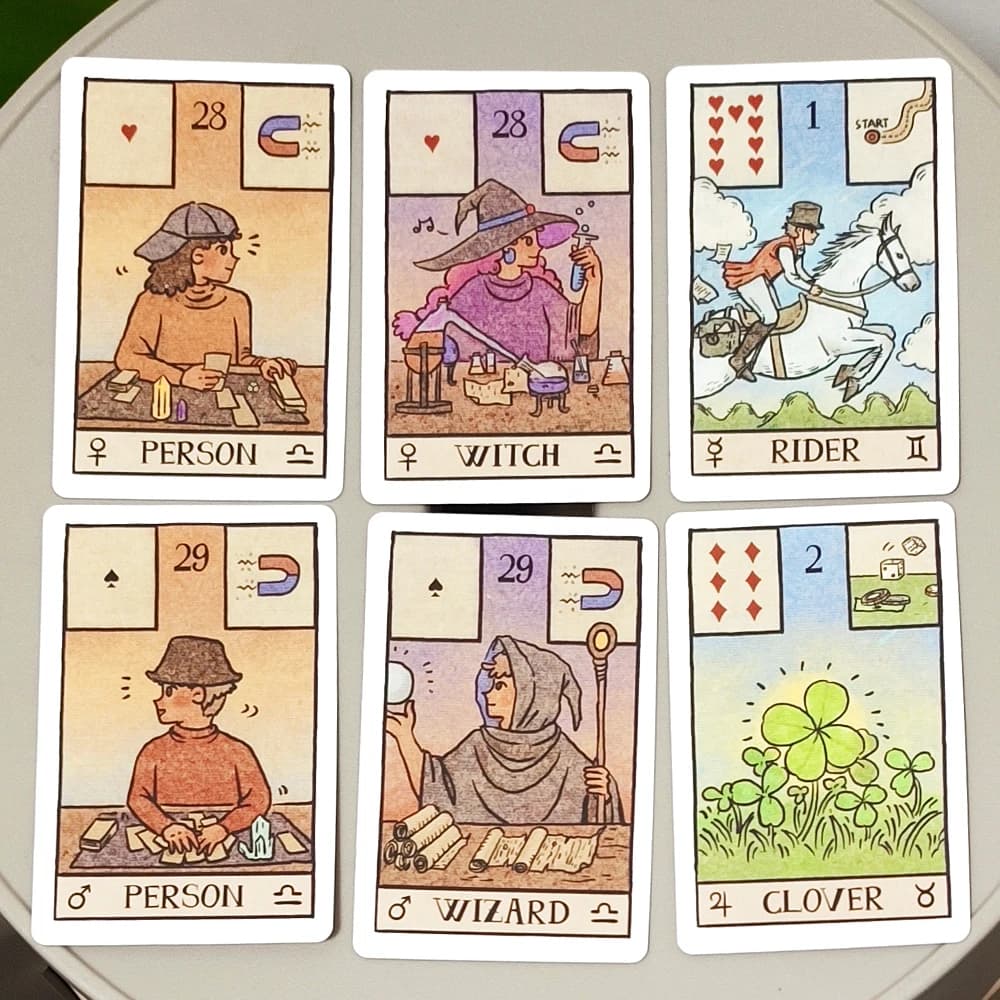 Carte Oracolo Moderne Illustrate 9*6cm Akashic Eye Lenormand: Set di Divinazione da 61 Carte (36 Tradizionali + 12 Nuove + 13 Opzionali)