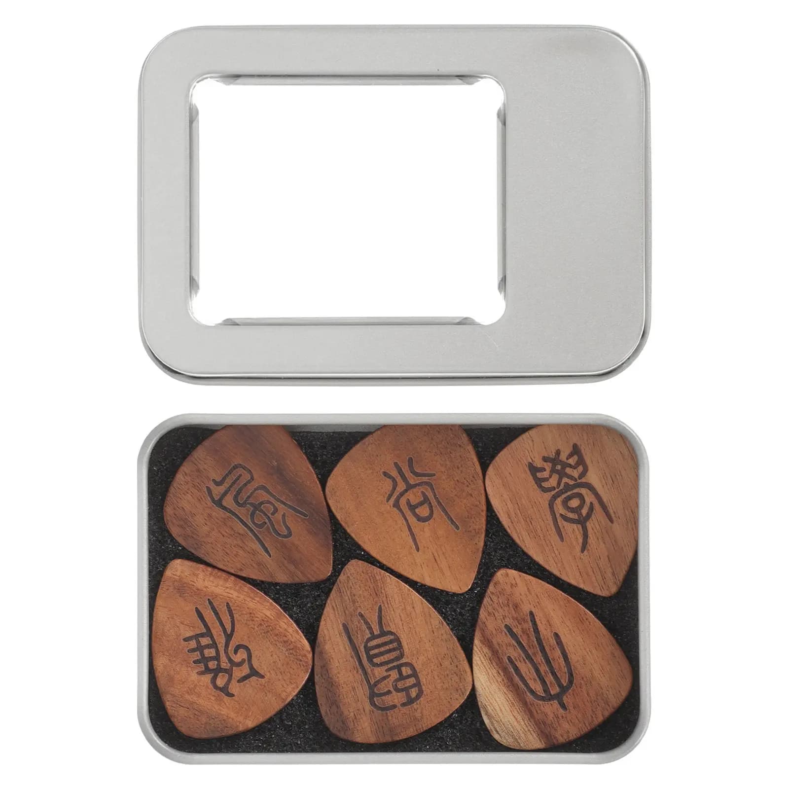 Set di 1 plettri compatti in legno naturale per chitarra, superficie liscia, facile presa, antiscivolo, per pratica ed esibizioni