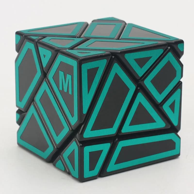 Cubo fantasma Ninja 3x3 con adesivi in argento Cubo fantasma Ninja Forma Velocità Cubo magico Puzzle Giocattoli Regalo per bambini Cubo Magico Puzzle