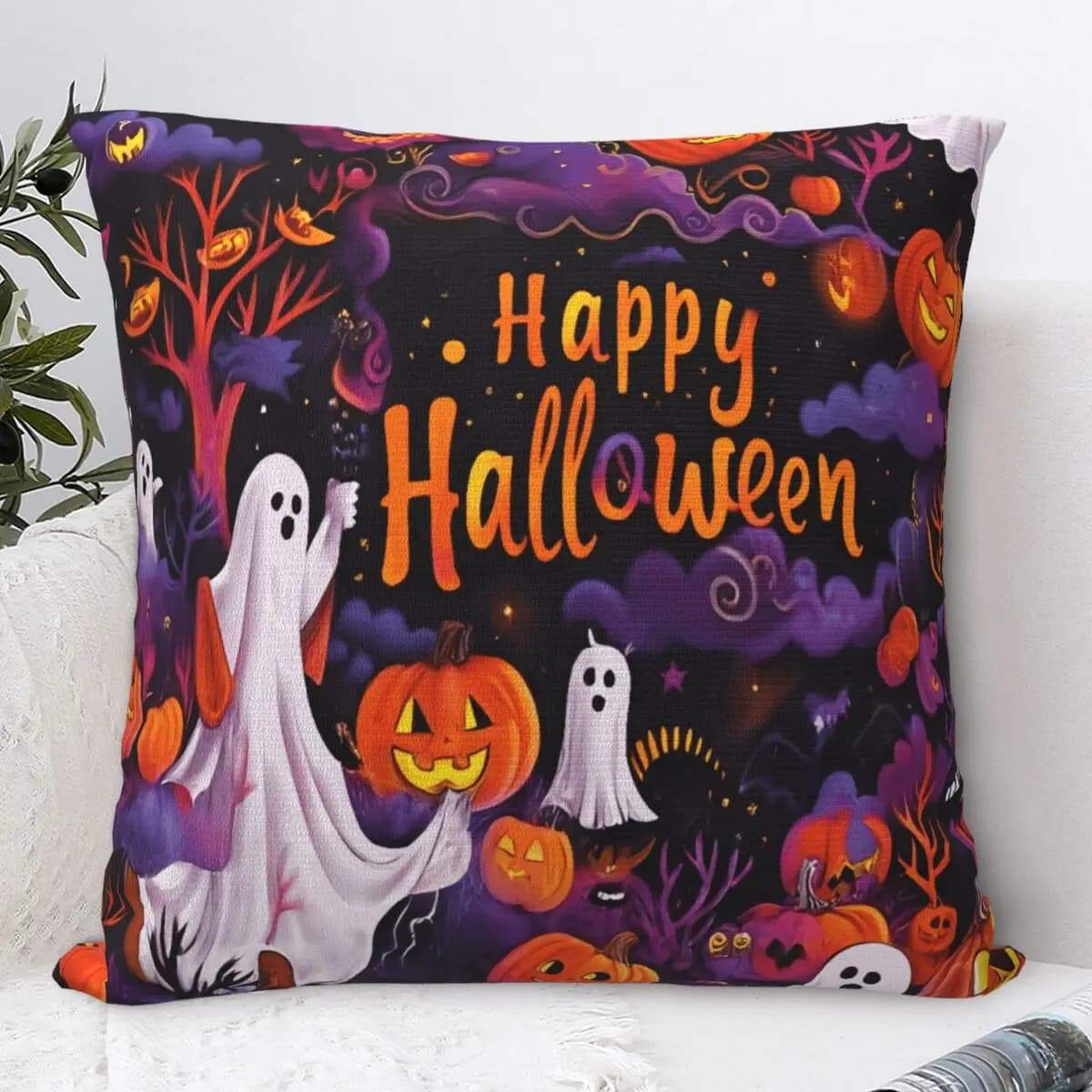 Halloween Pillow Case Kawaii Pillow Cover Soft Graphic Cushion Cover Pillowcases For Living Room Chair