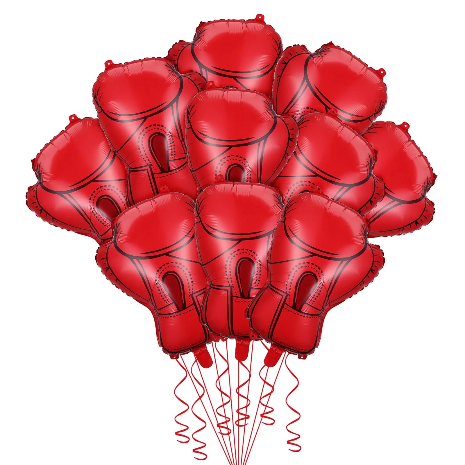 10 Palloncini in Foil a Forma di Guantoni da Boxe, Decorazioni Realistiche per Feste di Compleanno, Tema Palestra di Lotta, Striscia Sigillante Gonfiabile