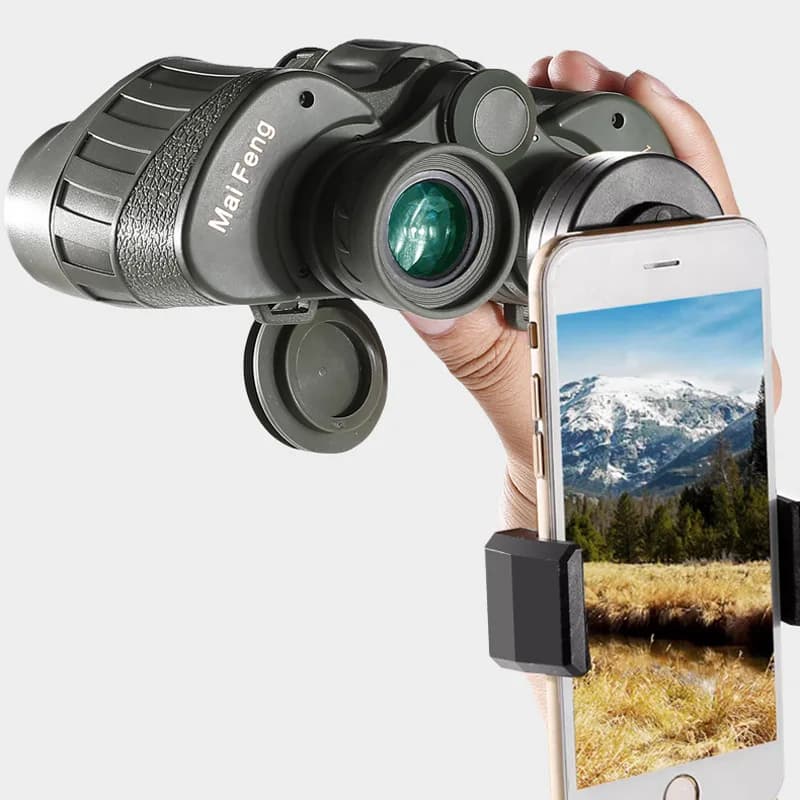 Binocolo Maifeng 12x40 per Campeggio e Caccia con Adattatore Universale per Telefono, Prisma BAK4, Lenti FMC HD Impermeabili e Antiappannamento