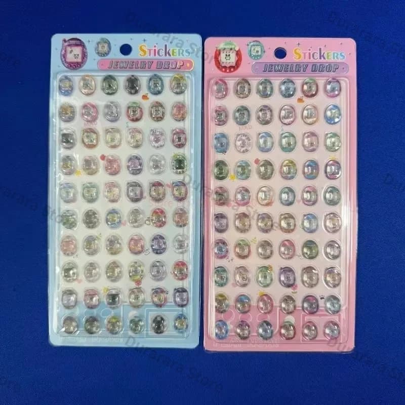 Nuovo Set di 2 Adesivi 3D in Rilievo Tamagotchi per Decorazione Cover Smartphone, Giocattolo per Bambini, Regalo all'Ingrosso