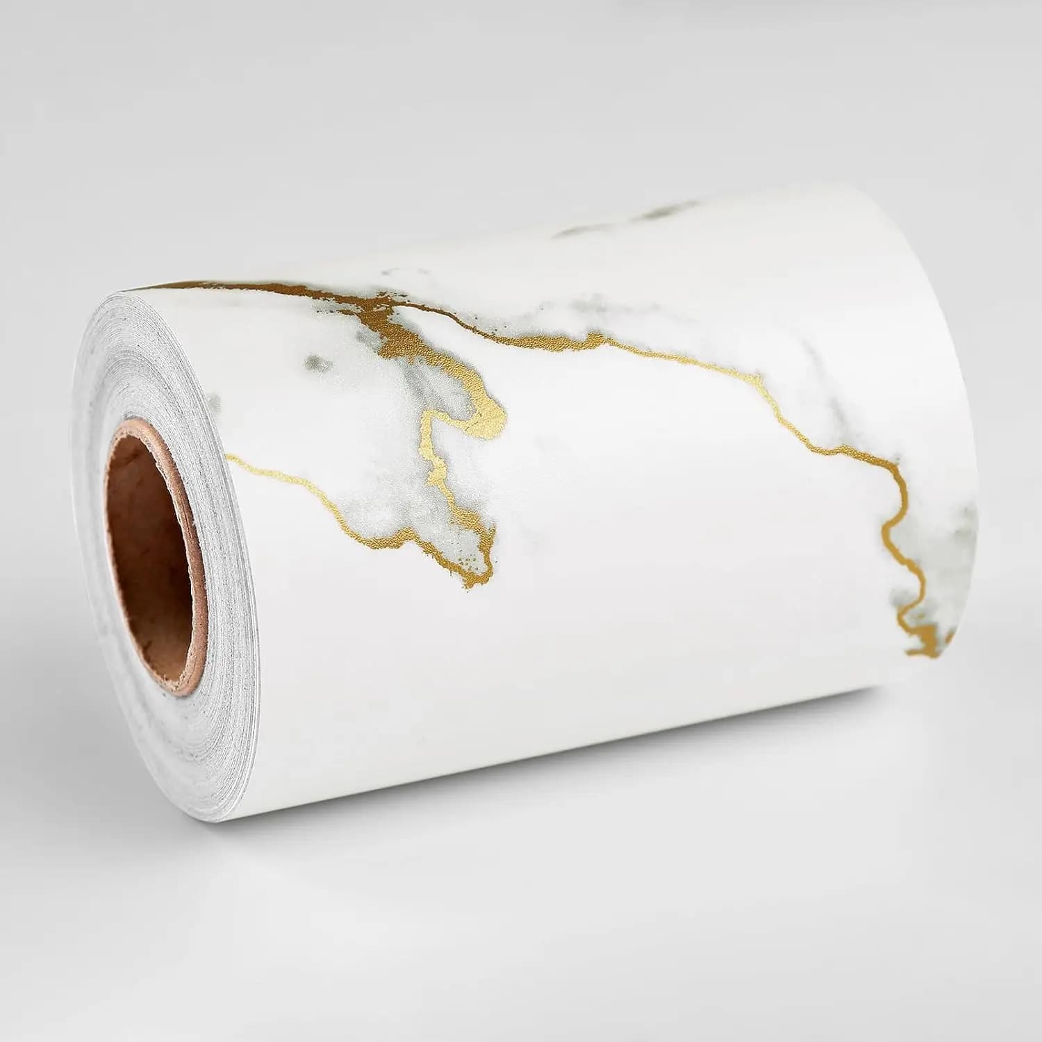 Bordo Adesivo in Vinile Effetto Marmo Bianco Oro Impermeabile per Banconi, Cornici Specchio e Decorazioni Bagno