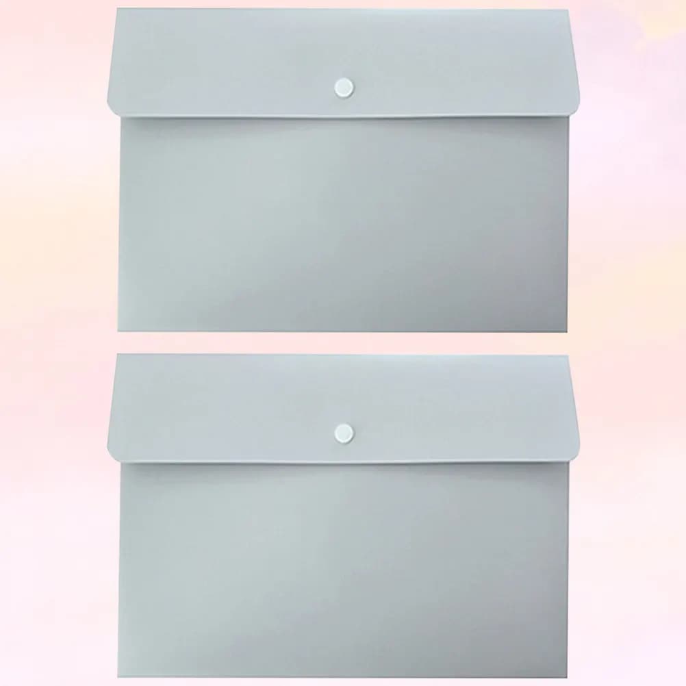 2 Pezzi Cartelle Portadocumenti Impermeabili con Chiusura a Bottone, Organizzatore Trasparente A4, Tasche Portadocumenti con Bottone a Pressione, Porta Documenti per Ufficio e Casa, Blu
