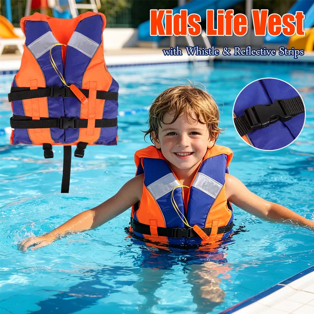 Water Sports for Life Vest Jacket with Whistle for Fishing Swimming Boating Drifting