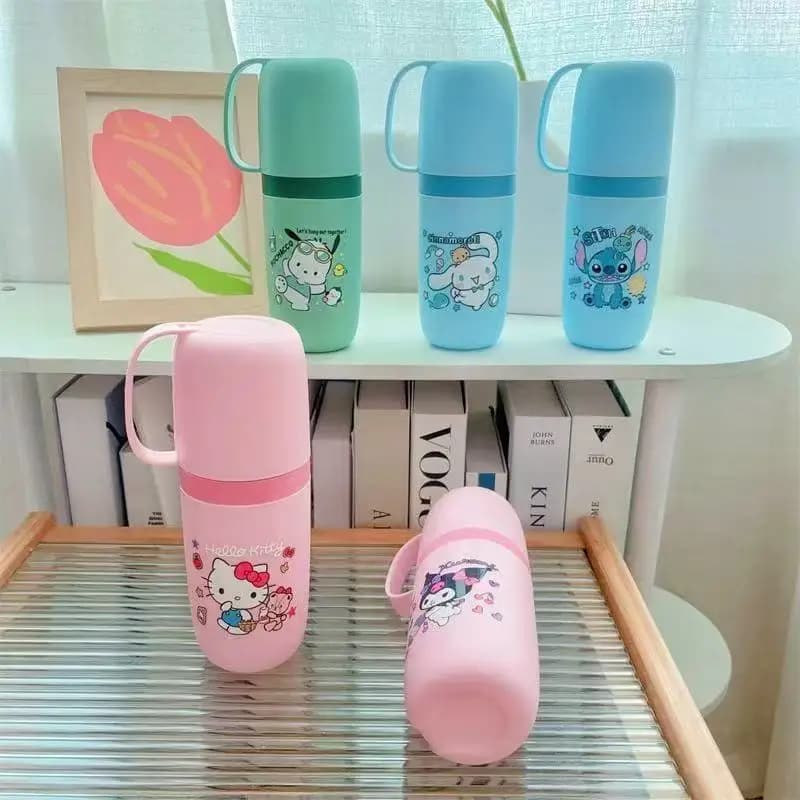 Anime Hello Kitty Kuromi Convenient Portable Travel Toothbrush Cup Cinnamoroll Melody Dustproof Storage Box Birthday Gifts