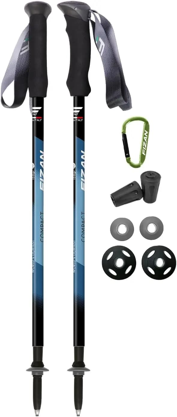 Bastoncini da Trekking Ultraleggeri 5.6 oz, Regolabili 22.8-52 pollici, Pieghevoli, Impugnatura in EVA, Alluminio, per Escursionismo