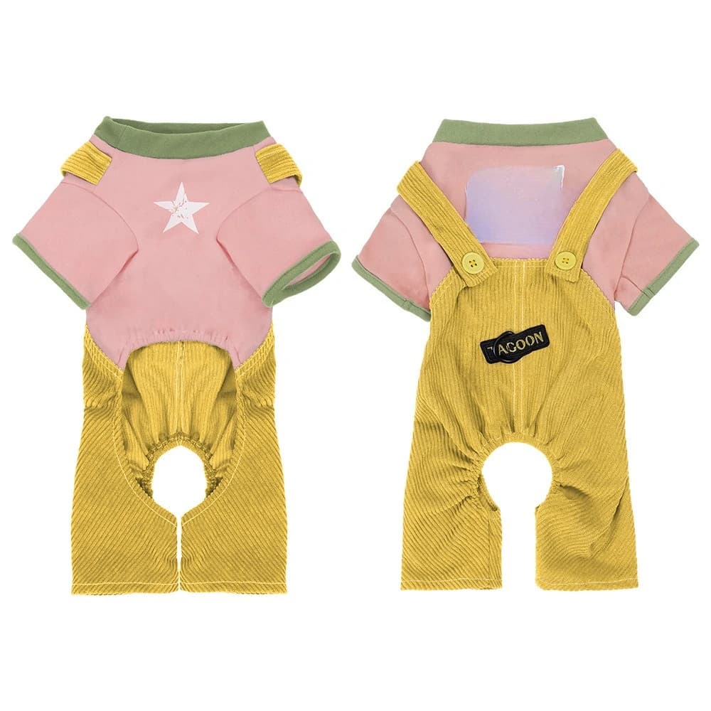 New Spring Summer Dog Clothes Harness Style 4-Leg Jumpsuit with Leash Hole Cute Lightweight Pet Apparel for Small Medium Dogs