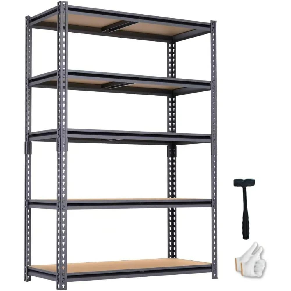 Scaffalatura per Garage Resistente 2400 libbre, 28''×12''×60'', Scaffali in Metallo per Garage e Dispensa, Scaffalatura Metallica Regolabile