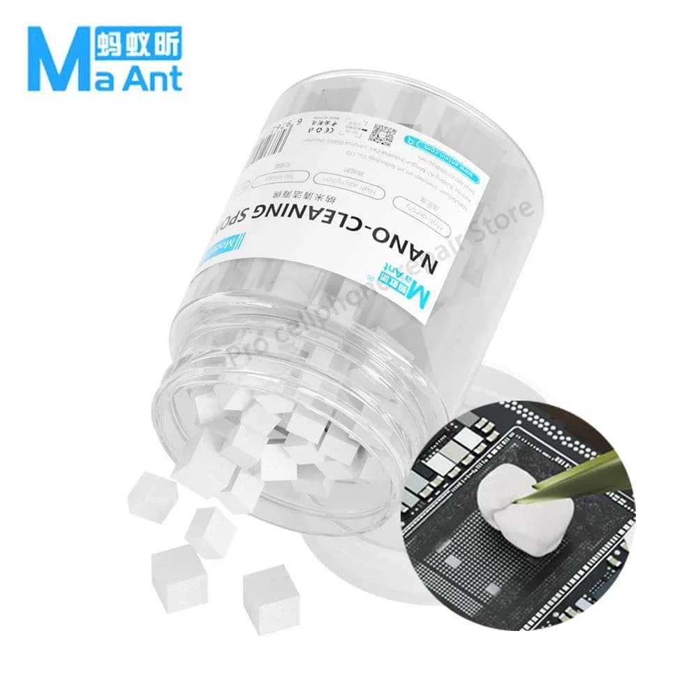 MaAnt MY-065 Nano Spugna per pulizia Salviette senza polvere Strumento per la rimozione della colla dello schermo del telefono cellulare/fotocamera/Flusso di saldatura PCB Detergente per olio