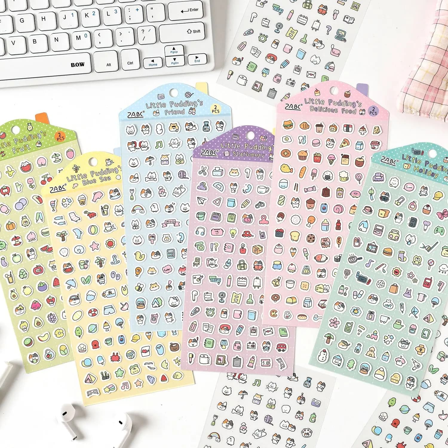 Kawaii Pudding Animal Sticker Set | Cute DIY Decor Stickers for Journaling, Scrapbooking & Stationery, Lovely Gift for Students