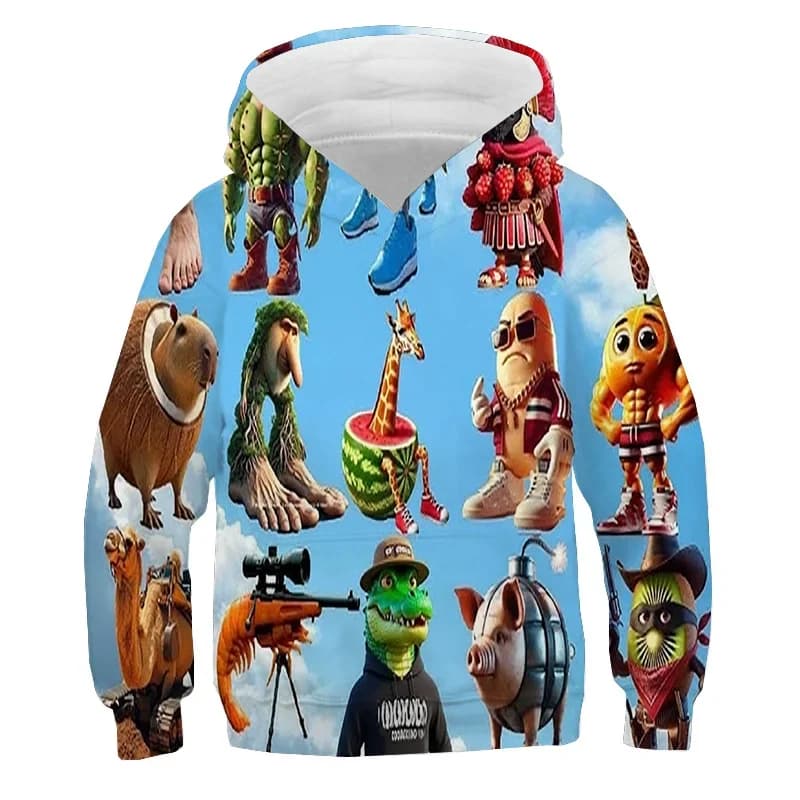 Italiano Brainrot Shimpanzinni Bananini Felpa con cappuccio casual Tralalero Tralala Felpa con cappuccio per adolescenti Sport maniche lunghe Vogue Felpe con cappuccio