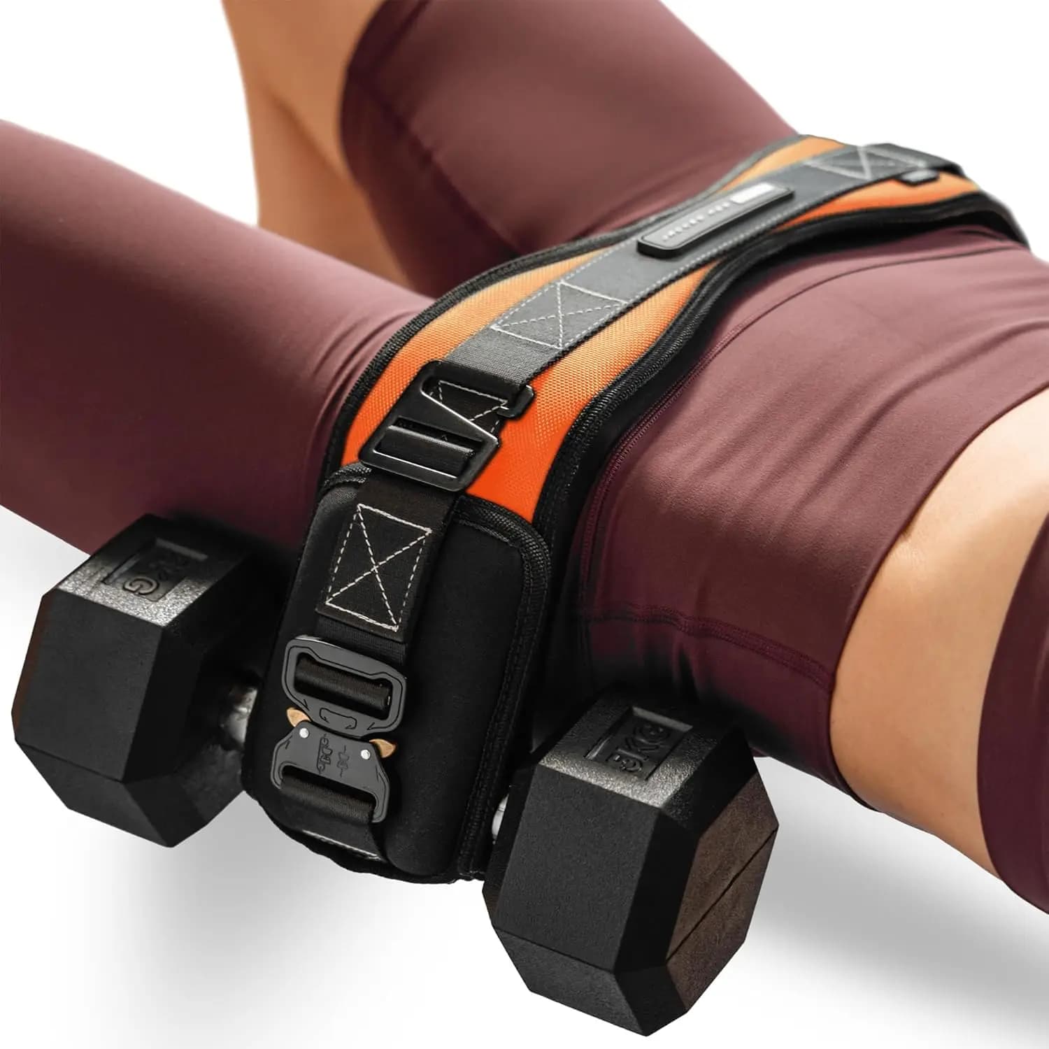 Cintura per Hip Thrust per Manubri e Kettlebell - Sistema di Allenamento Glutei Resistente per Home Gym, Montaggio Rapido per Sovraccarico Progressivo