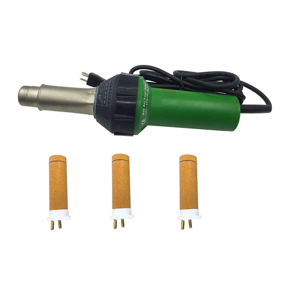 Kit Professionale Pistola Termica 1600W con 3 Elementi Riscaldanti da 1550W, Torcia ad Aria Calda con Nucleo in Ceramica, Set di Strumenti per Saldatura Plastica
