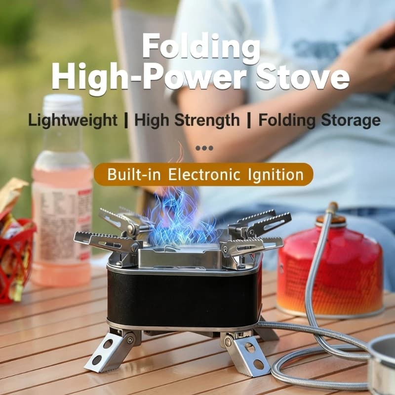 Folding camping stove Pocket cooker Gas cooker Backpacker Stove Folding brush for