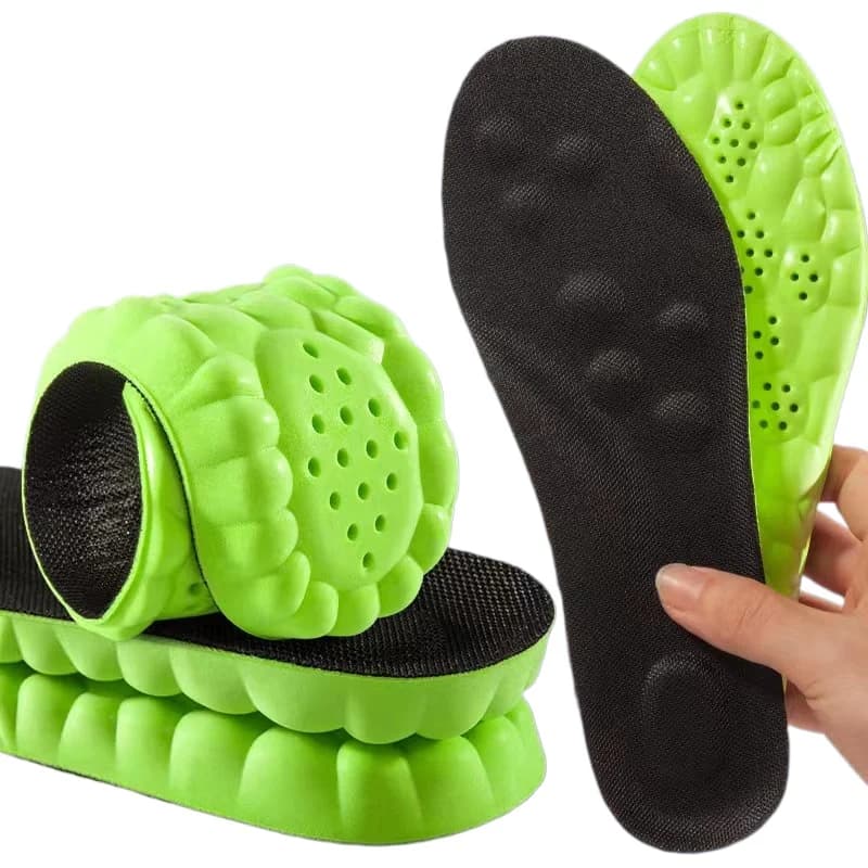 Soletta sportiva 4D super morbida per piedi, cestini per assorbimento degli urti, scarpe con inserti ortopedici di supporto per l'arco plantare