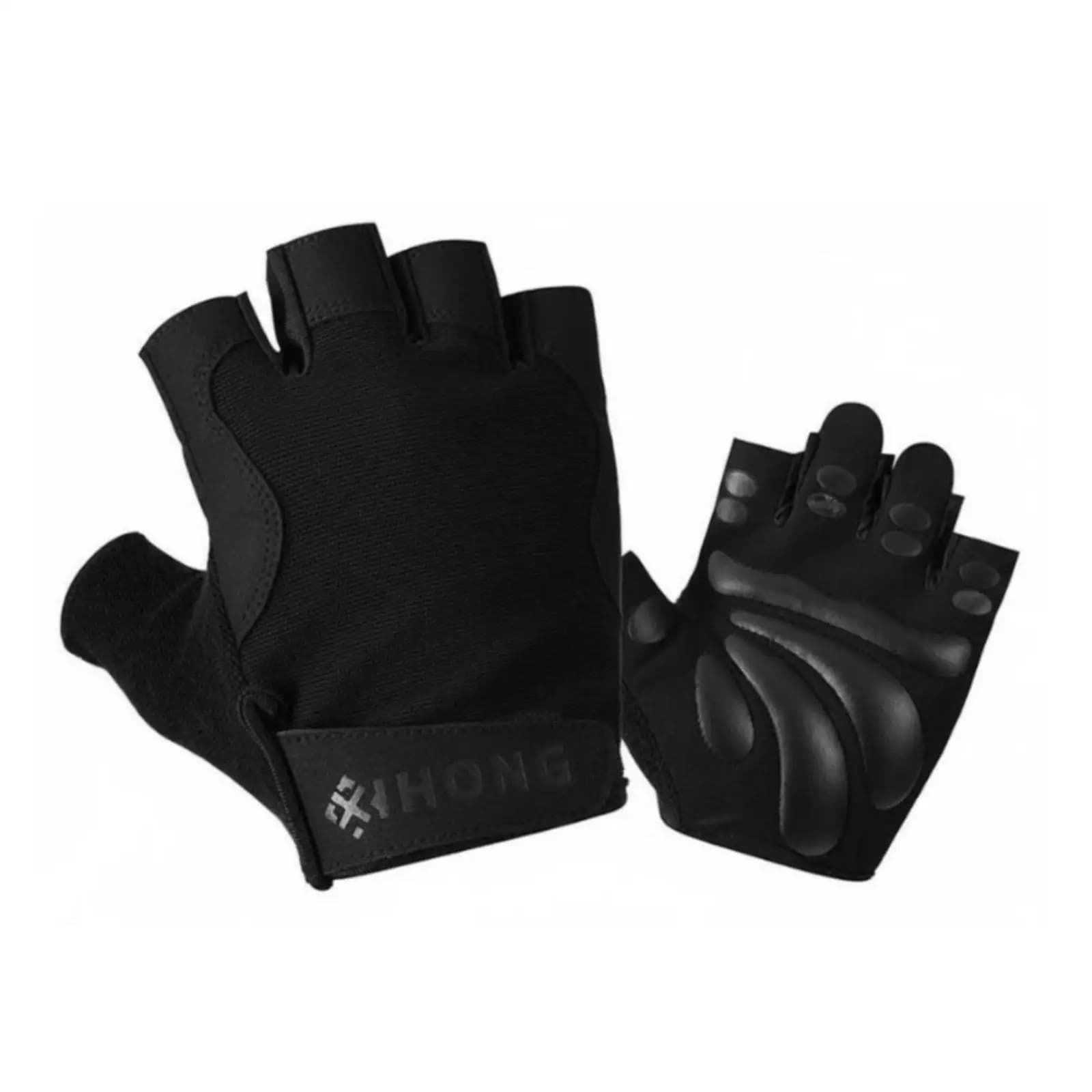 Padded Weightlifting Gloves Shock Absorbing Half Finger Gym Gloves Wear Resistant Training Accessories for Weightlifters,