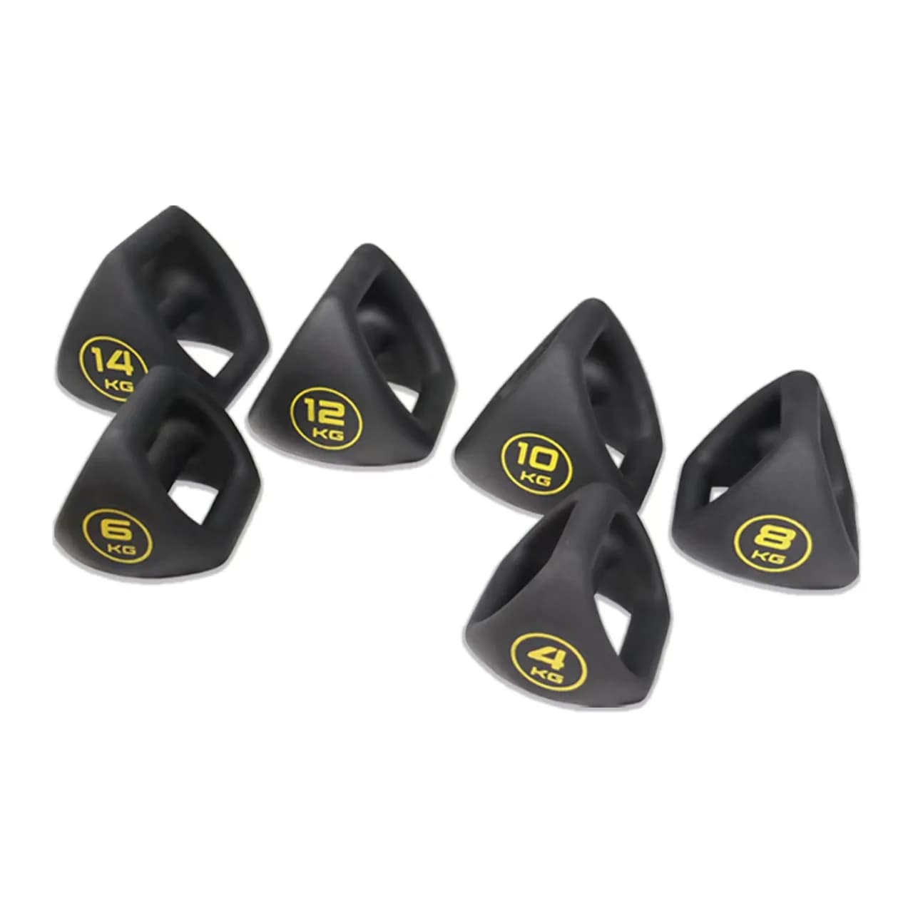 3-in-1 set of Grid and Kettlebell Triangular Manubris, Unisex Equipment for Exercises Handbooks in Gym