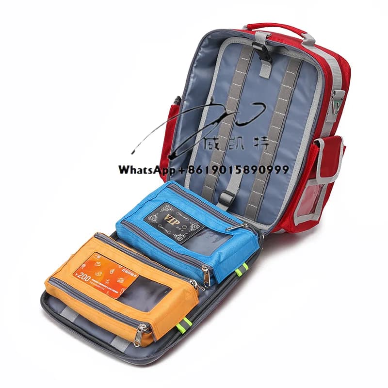 Premium Quality Water Proof Firefighter EMS First Aid Kit Emergency Survival Trauma Bag with Reflective Strips for Doctor Nurse