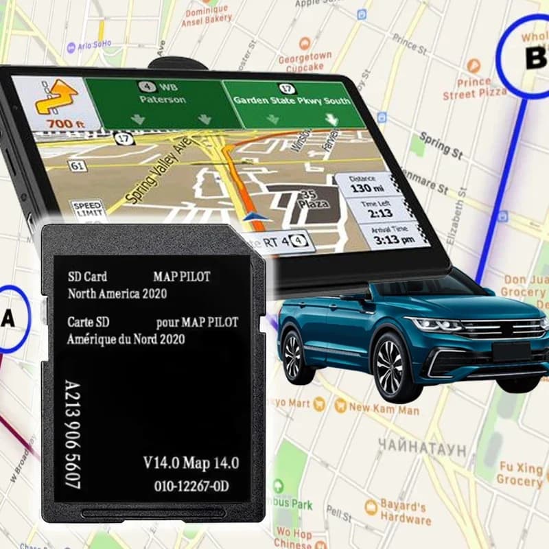 Aggiornamento Mappa Nord America V14 Scheda SD GPS Garmin per Mercedes AMG Classe C Classe E GLC Veicoli 2020 MAP PILOT