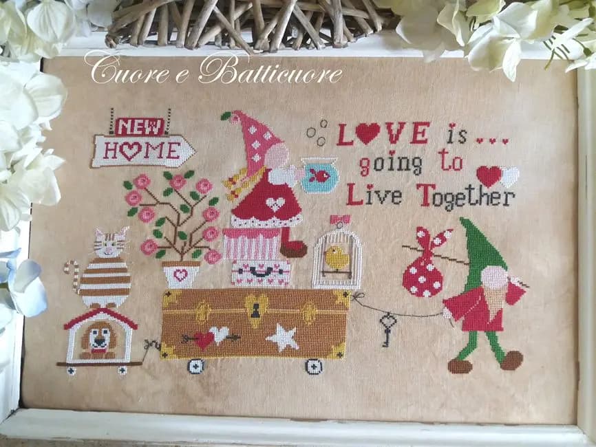 Cross Stitch Kit Let Love is meant to live together 57-39 28ct 32ct 14ct Metallic fabric Cloth hand Embroidery Material Kit