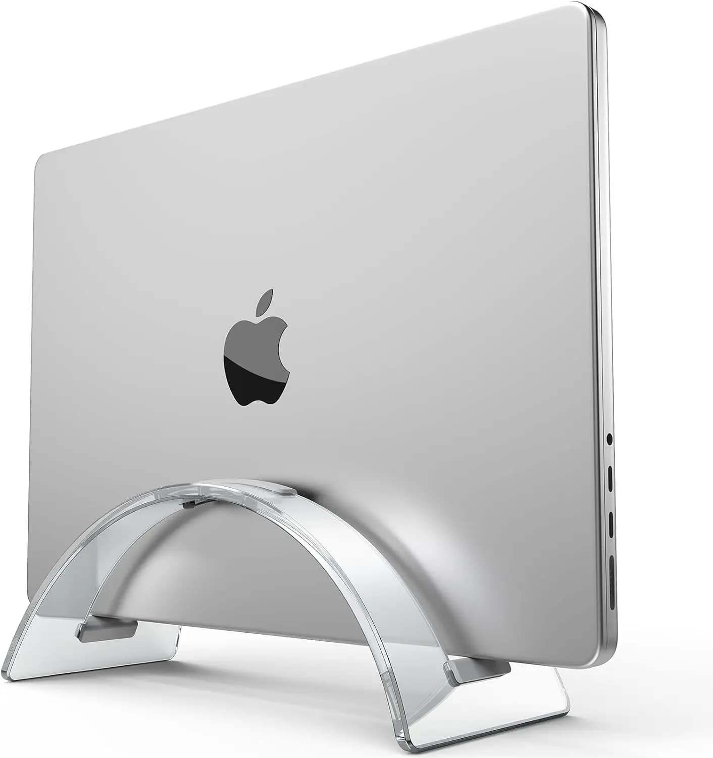 Supporto Verticale per Laptop in Acrilico Trasparente, Organizzatore Salvaspazio Compatibile con Vari Laptop