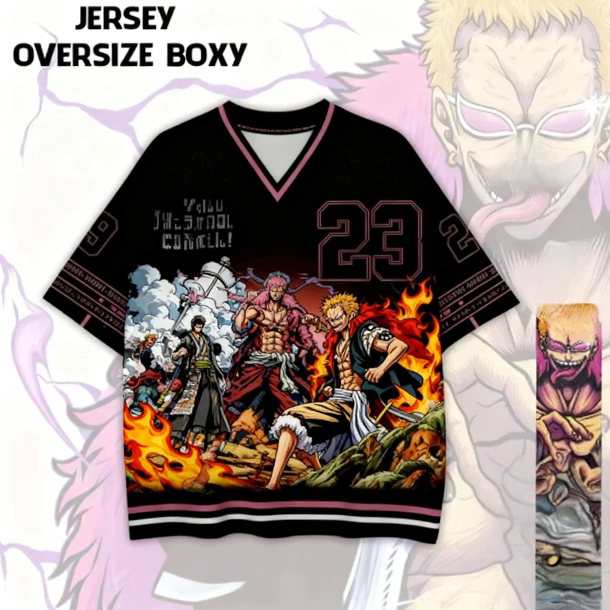 2526 New Bandai Anime One Piece Luffy Summer Jersey T-shirt Oversized 3D Adult and Children's Multifunctional Top