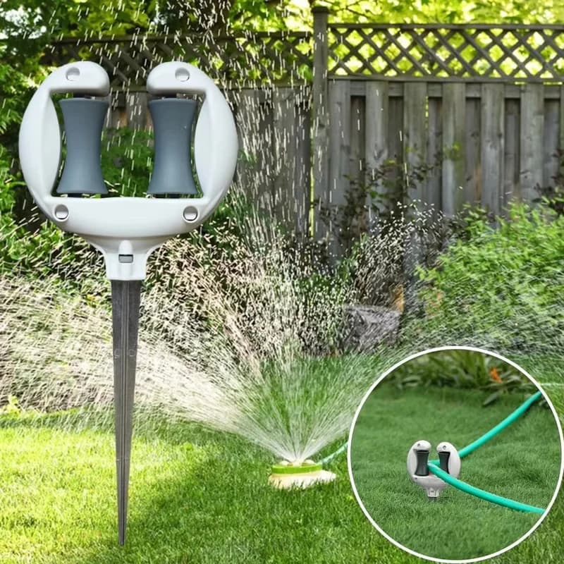 Supporto per Tubo da Giardino con Rullo Guida e Puntale di Posizionamento in ABS per Irrigazione di Giardini e Prati