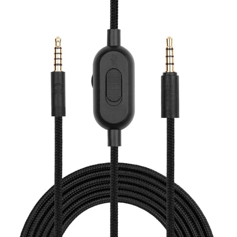 200 cm spare headphone extension cable for Logitech G433 G233 G Pro X game headphones with mute volume control