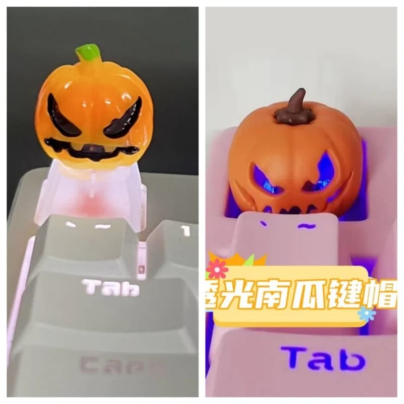 Pumpkin Themed Art Keycaps Mechanical Keyboards Resin Customization Cute Keycaps PC Game Keyboard Accessories Gifts Collectibles