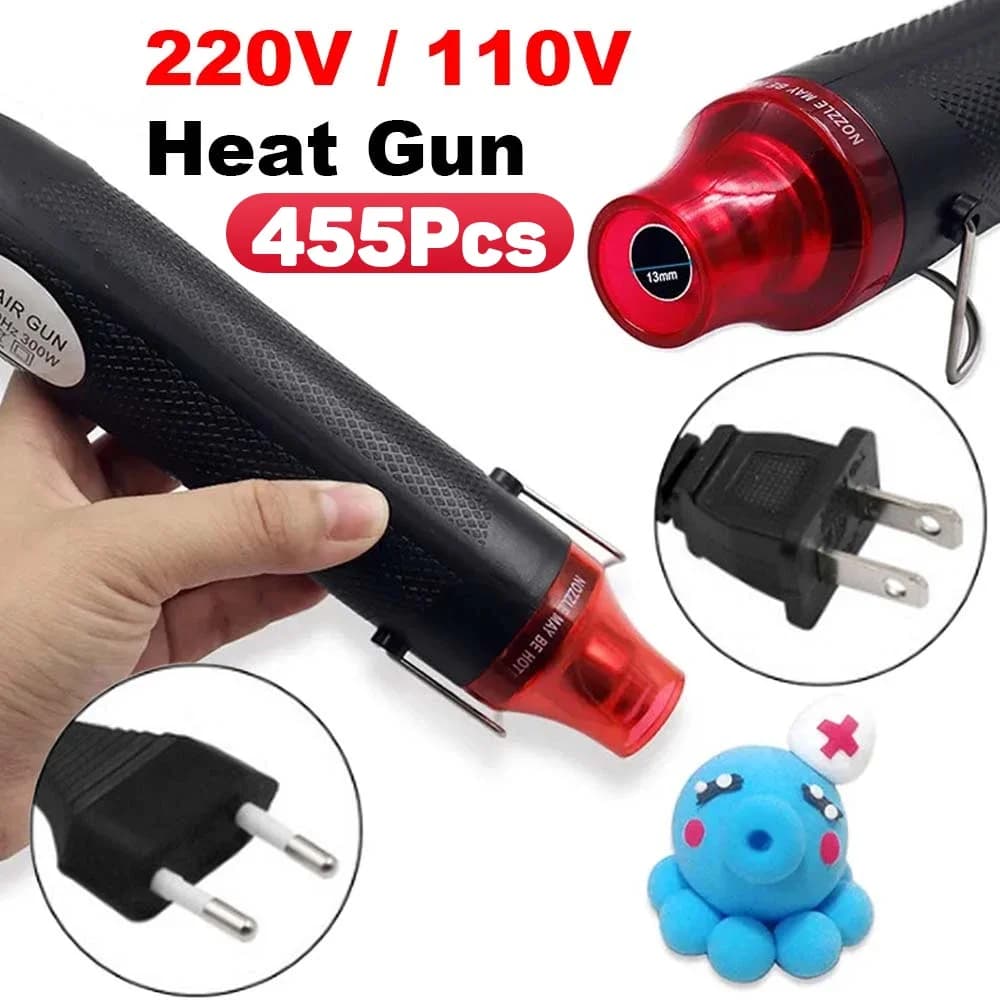 220/110V Pistola Ad Aria Calda Strumento FAI DA TE Calore Elettrico Strumento di Potere Mini 300W Temperatura di Saldatura Artigianato Ventilatore con Supporto Sedile Termoretraibile