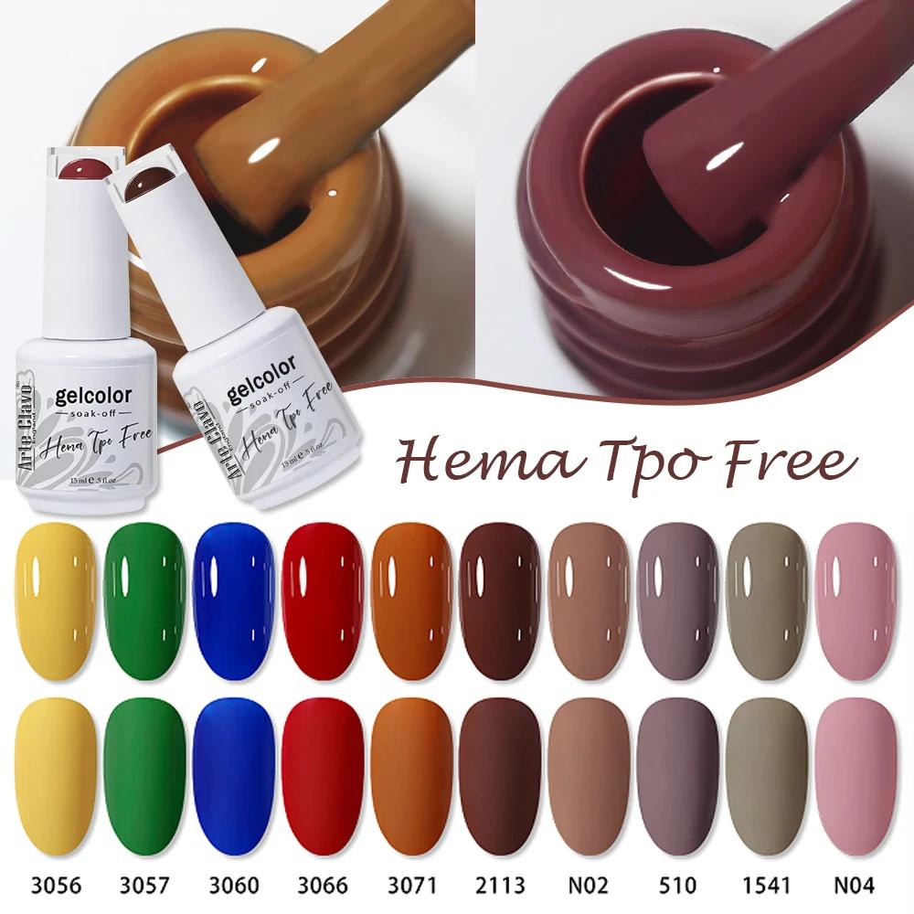 Arte Clavo 15ml Hema Tpo Free Gel Smalto per unghie Autunno Rosso Marrone 116 Colori Gel UV semipermanente Soak Off Nail Art Gel Vernici