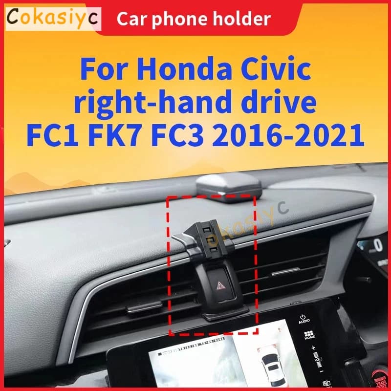 Right-hand Drive For Honda Civic MK10 FC1 FK7 FC3 2016 2017-2021 Mobile Phone Mounts Car Wireless Charging Special Fixed Base