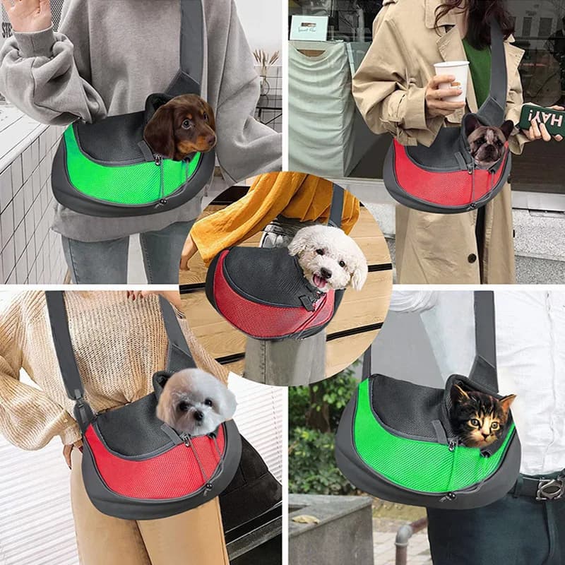 Borsa Trasportino per Cuccioli, Gatti e Animali Domestici da Viaggio, Tracolla in Rete Oxford Morbida e Confortevole, Borsa a Spalla, Borsa a Mano, Marsupio