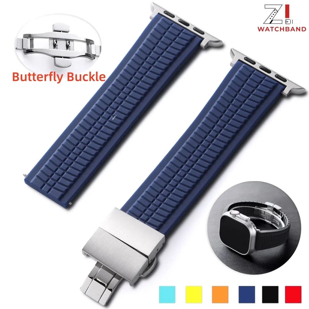 Soft Silicone Strap for Iwatch Ultra 2 1 49mm Series 10 9 8 7 Se 6 5 Se Rubber Watchband for Apple Watch 46/45/44/42mm Bracelets
