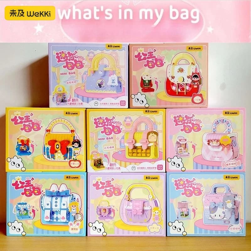 WeKKi Borsa Principessa delle Fiabe, Mini Borsa Principessa, Blocchi da Costruzione Carini e Creativi, Ornamento Assemblabile, Regalo per Migliori Amiche