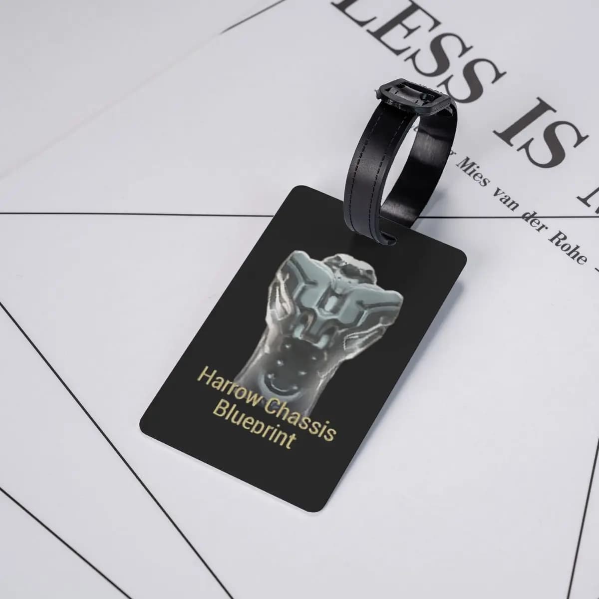 Etichette per bagagli Harrow Chassis Blueprint Warframe Tennoc, per valigie e bagagli da viaggio, porta etichetta identificativa con nome e indirizzo